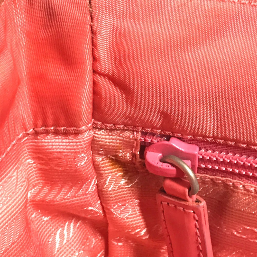 PRADA Shoulder Bag Nylon pink Triangle logo plate