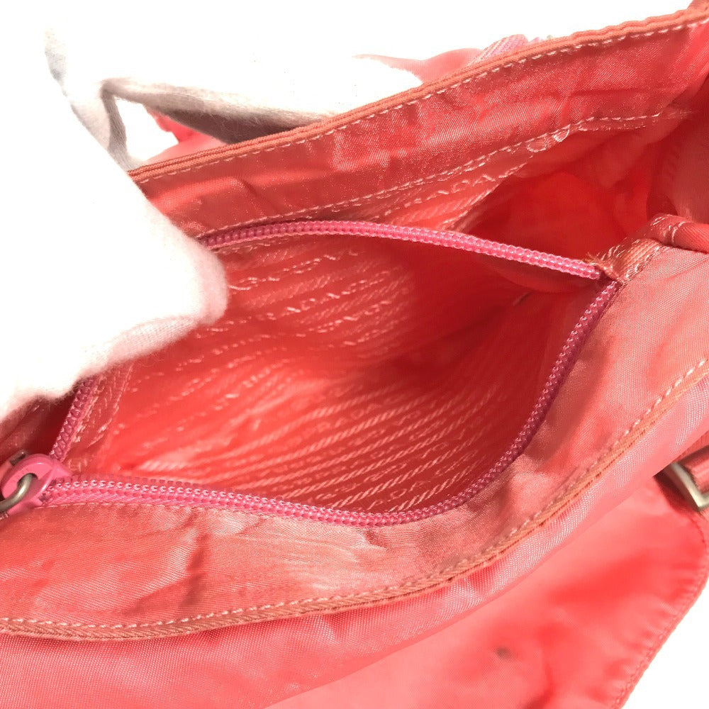 PRADA Shoulder Bag Nylon pink Triangle logo plate