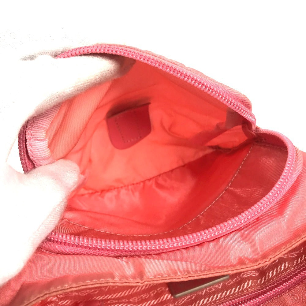 PRADA Shoulder Bag Nylon pink Triangle logo plate