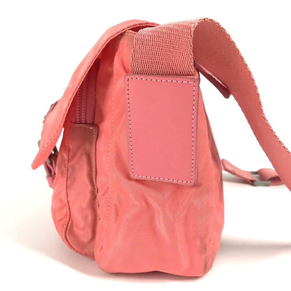 PRADA Shoulder Bag Nylon pink Triangle logo plate