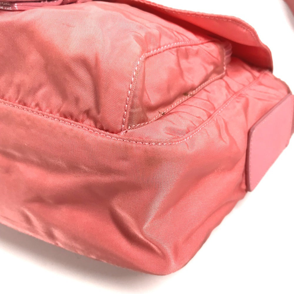 PRADA Shoulder Bag Nylon pink Triangle logo plate