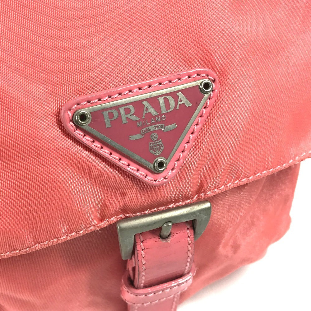 PRADA Shoulder Bag Nylon pink Triangle logo plate