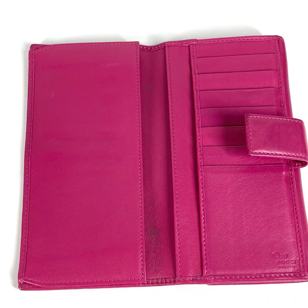 GUCCI Long Wallet Purse 231843 leather Purple pink type Interlocking G studs