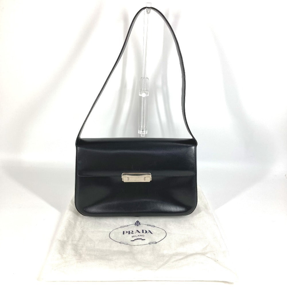 PRADA Shoulder Bag B7470 leather black logo