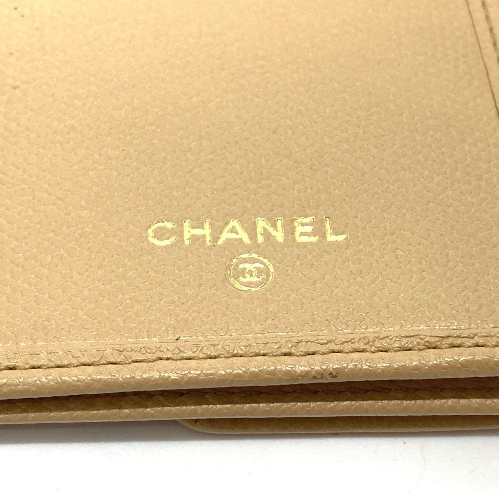 CHANEL Long Wallet Purse A20905 leather beige CC COCO Mark W Hook Wallet  Women Used Authentic