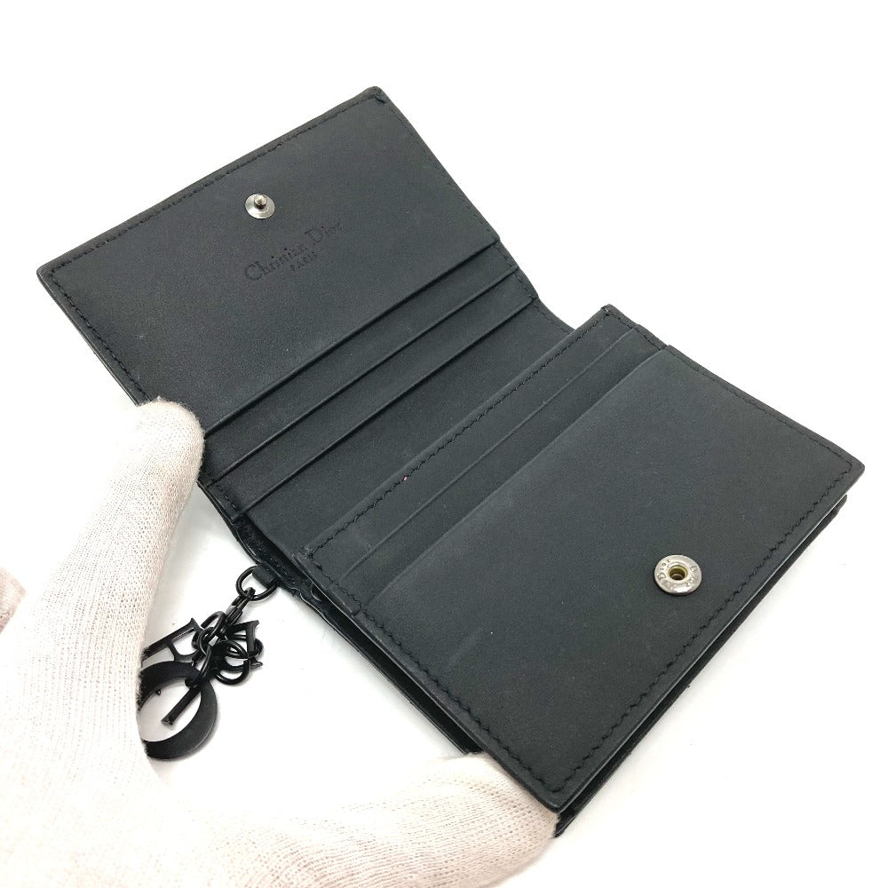Dior Folded wallet S0178SLOI leather black Lady Dior Mini wallet