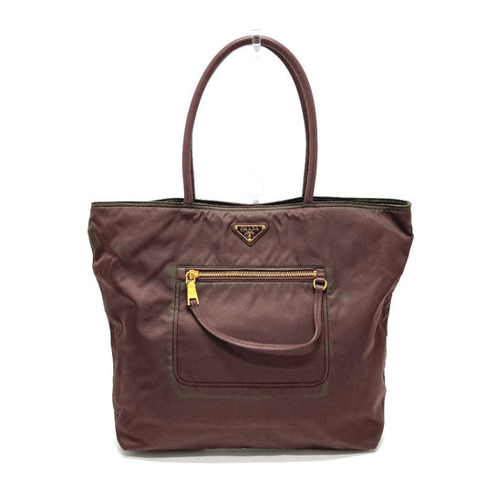 PRADA Tote Bag BR4354 Leather / nylon purple With logo Semi-Shoulder Women Used Authentic