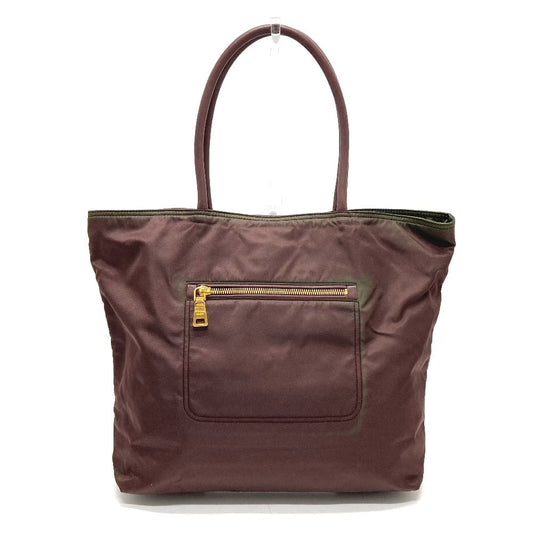 PRADA Tote Bag BR4354 Leather / nylon purple With logo Semi-Shoulder Women Used Authentic