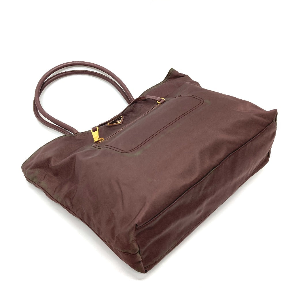 PRADA Tote Bag BR4354 Leather / nylon purple With logo Semi-Shoulder Women Used Authentic