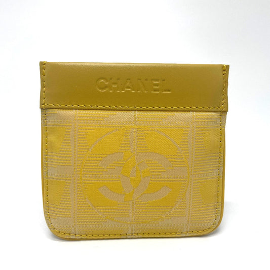 CHANEL Coin case Leather / PVC yellow CC COCO Mark New travel line Women Used Authentic
