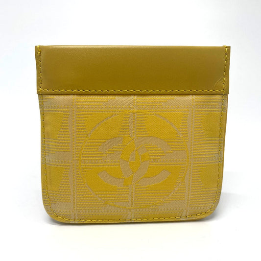 CHANEL Coin case Leather / PVC yellow CC COCO Mark New travel line Women Used Authentic