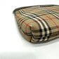 BURBERRY Pouch Canvas / leather beige check