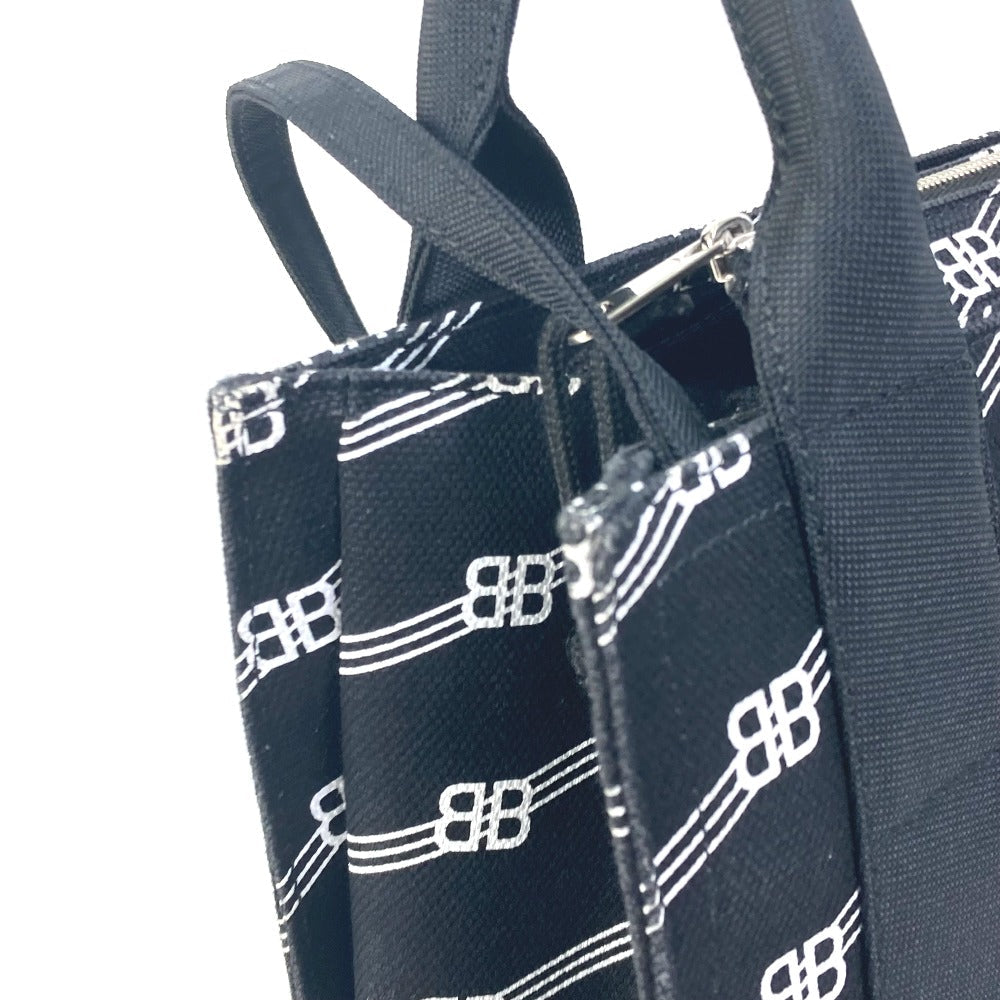 BALENCIAGA Handbag 620884 canvas black BB Trade S Women Used Authentic