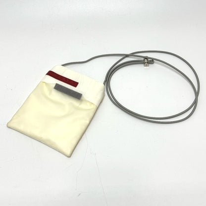 PRADA Shoulder Bag Nylon white Sports logo Women Used Authentic