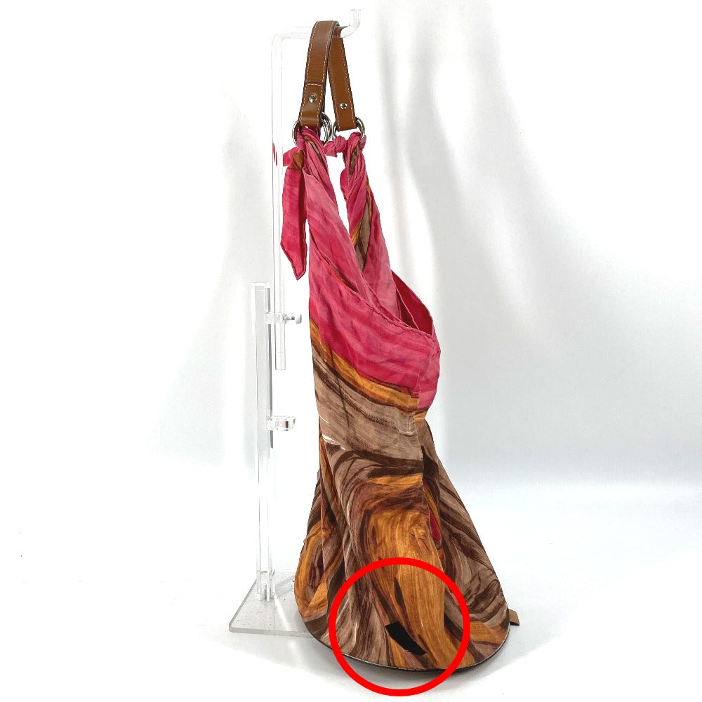 CELINE Shoulder Bag Silk / leather pink Scarf Bag
