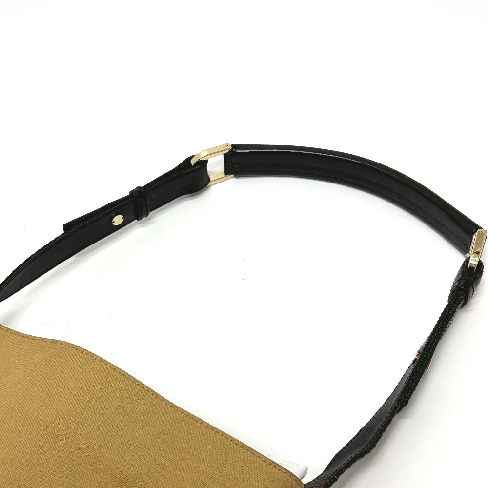 GUCCI Shoulder Bag 001・4286 Leather / canvas beige vintage Sherry line