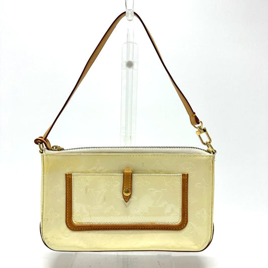 LOUIS VUITTON Shoulder Bag M91333 Monogram Vernis white Monogram Vernis mallory square Women Used Authentic