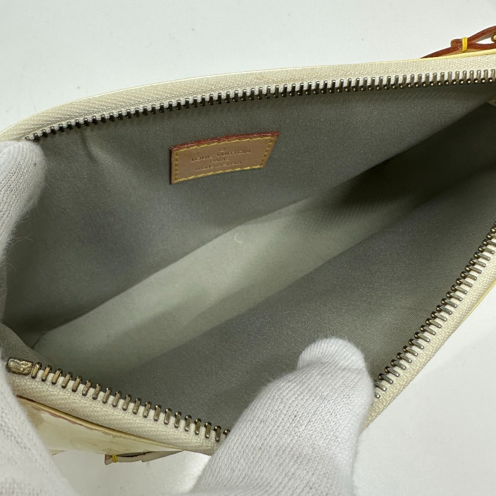 LOUIS VUITTON Shoulder Bag M91333 Monogram Vernis white Monogram Vernis mallory square Women Used Authentic