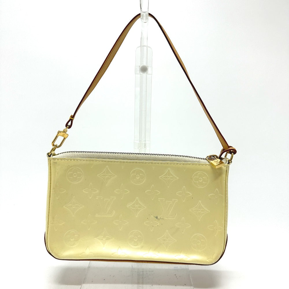 LOUIS VUITTON Shoulder Bag M91333 Monogram Vernis white Monogram Vernis mallory square Women Used Authentic