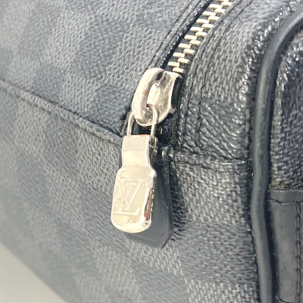 LOUIS VUITTON Pouch N47625 Damier Grafitto Canvas black Damier Grafitte C Cracking pouch mens Used Authentic
