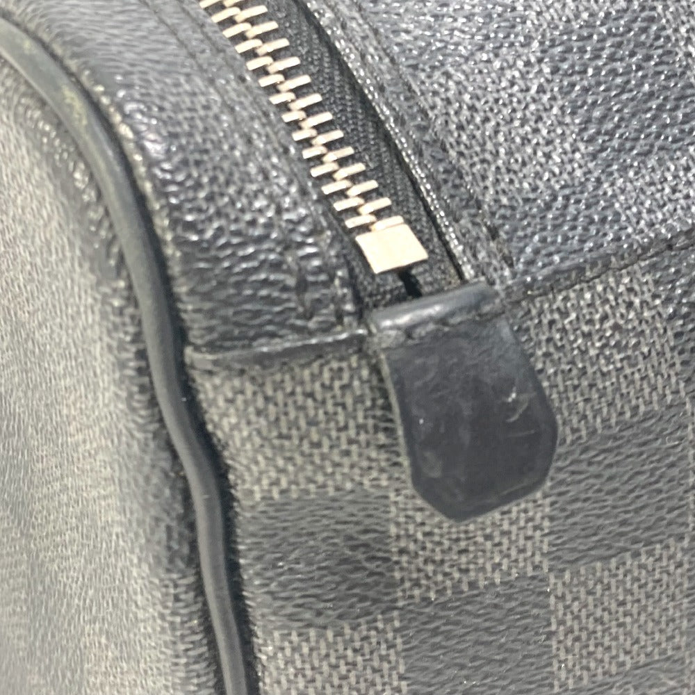 LOUIS VUITTON Pouch N47625 Damier Grafitto Canvas black Damier Grafitte C Cracking pouch mens Used Authentic