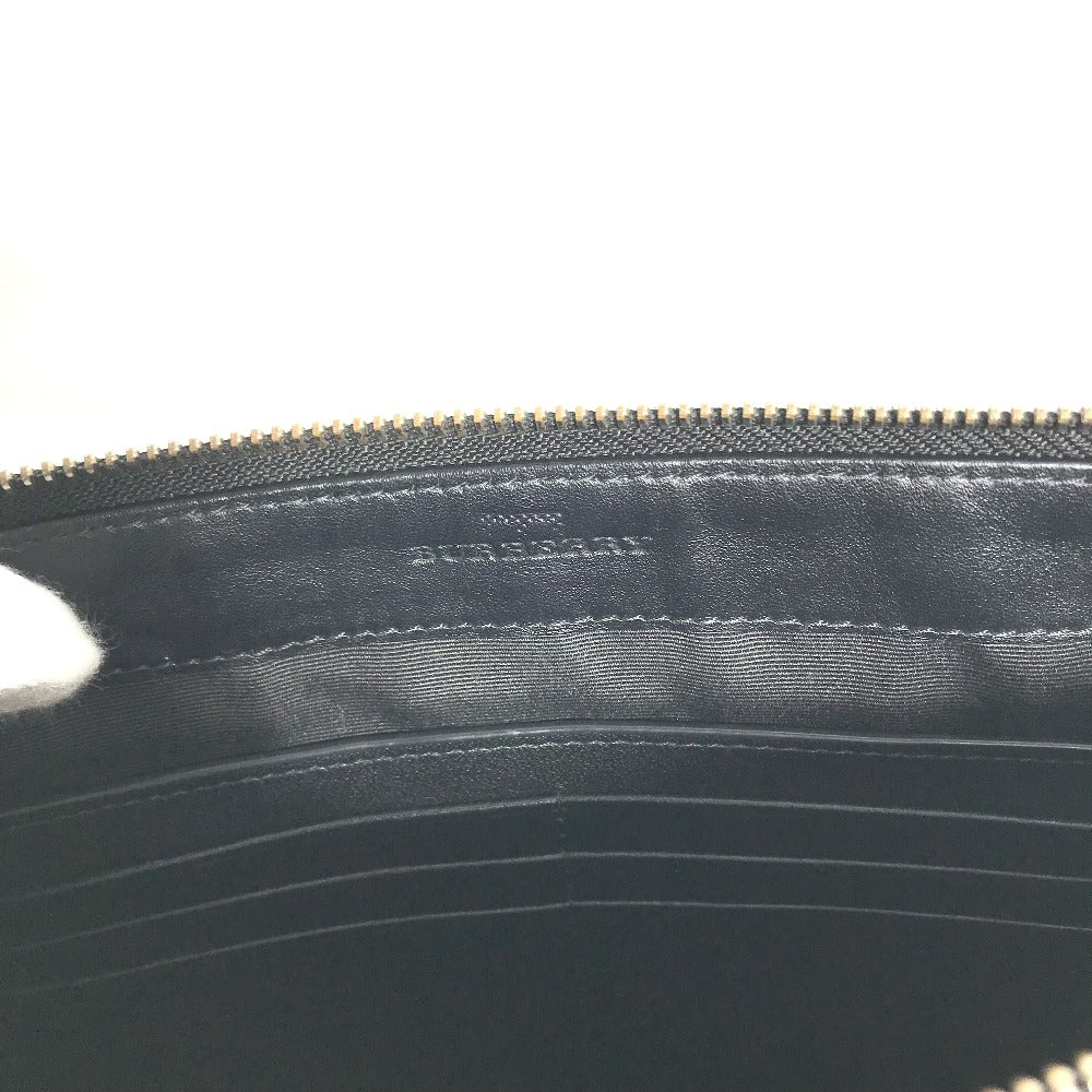 BURBERRY Clutch bag leather Multicolor Graffiti Check Women Used Authentic