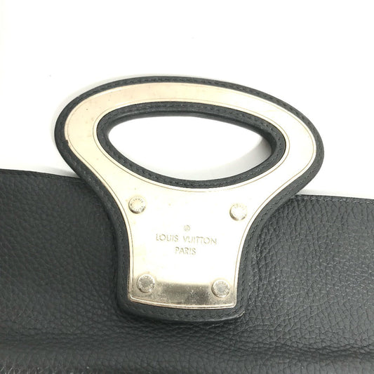 LOUIS VUITTON Clutch bag M48811 Taurillon Clemence Leather black Bag portfolio mens Used Authentic