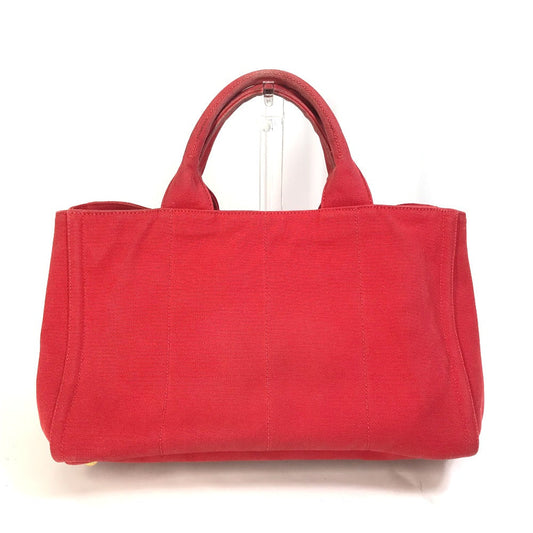 PRADA Tote Bag canvas Red Triangle logo plate Canapa GM Bijou
