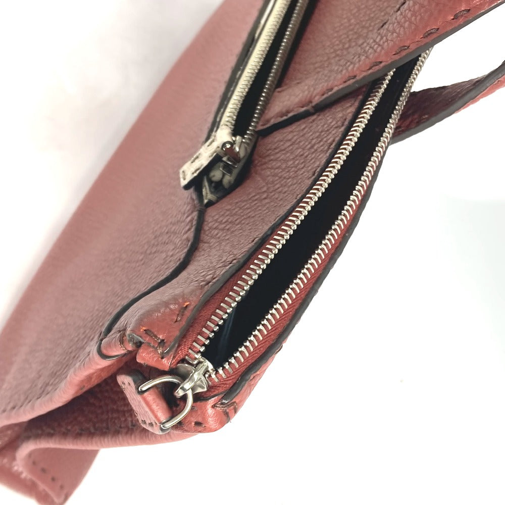 FENDI Business bag leather Brown Handbag Celeria mens Used Authentic
