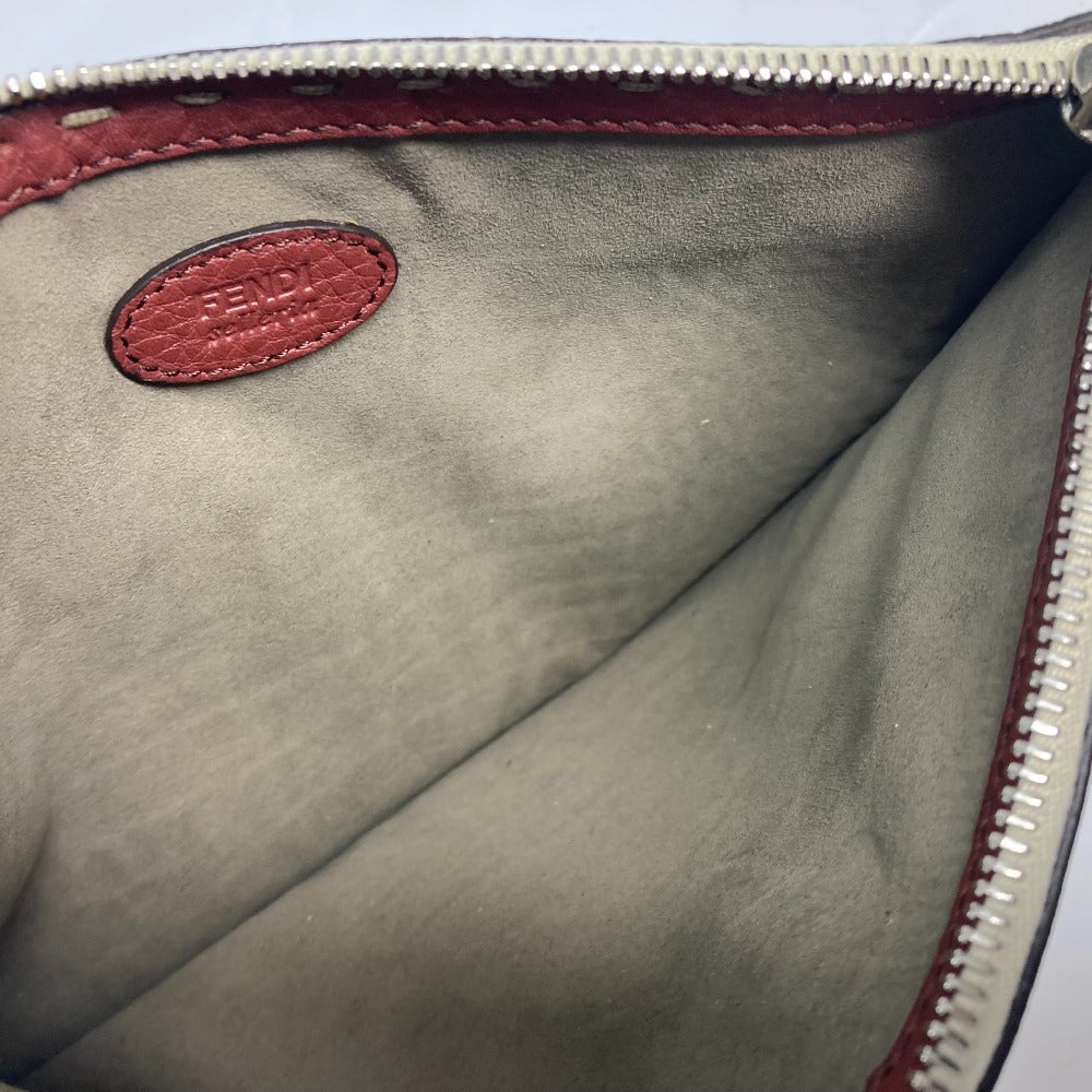 FENDI Business bag leather Brown Handbag Celeria mens Used Authentic