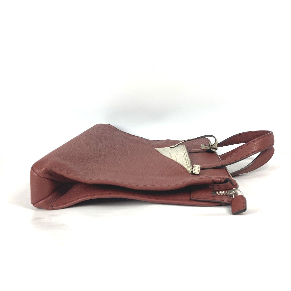 FENDI Business bag leather Brown Handbag Celeria mens Used Authentic
