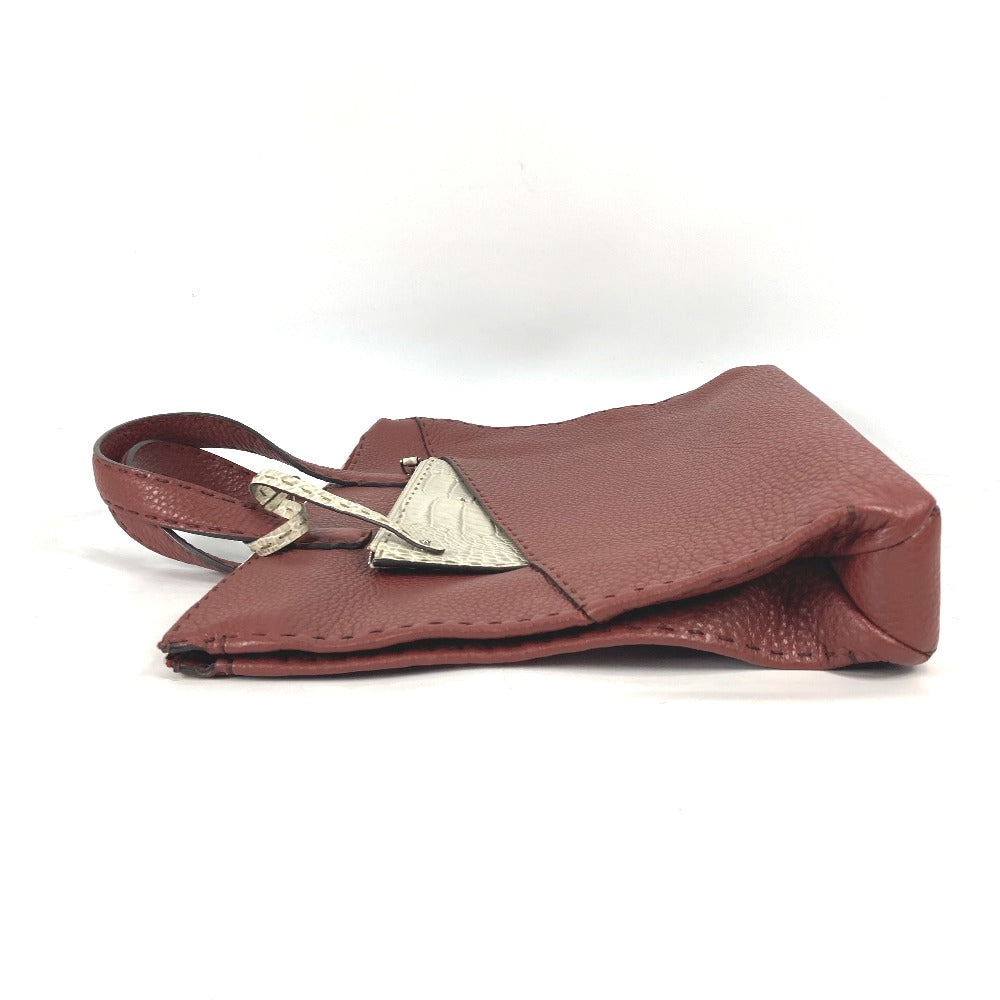 FENDI Business bag leather Brown Handbag Celeria mens Used Authentic