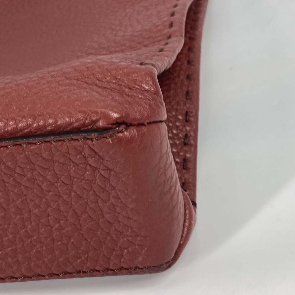 FENDI Business bag leather Brown Handbag Celeria mens Used Authentic