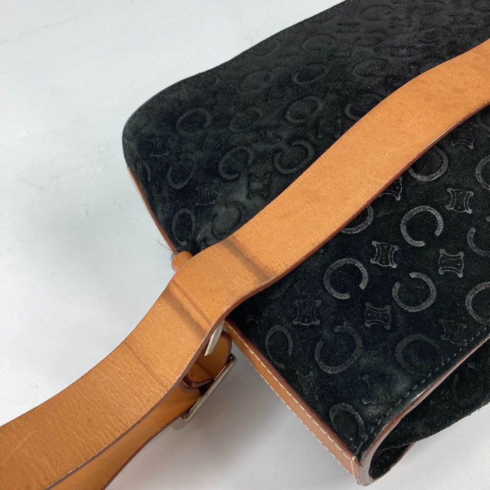 CELINE Shoulder Bag Leather / suede Brown Cross Sling bag logo macadam Women Used Authentic