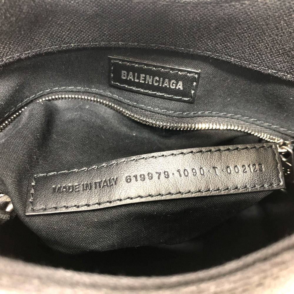 BALENCIAGA Handbag 619979 canvas black Wave XS