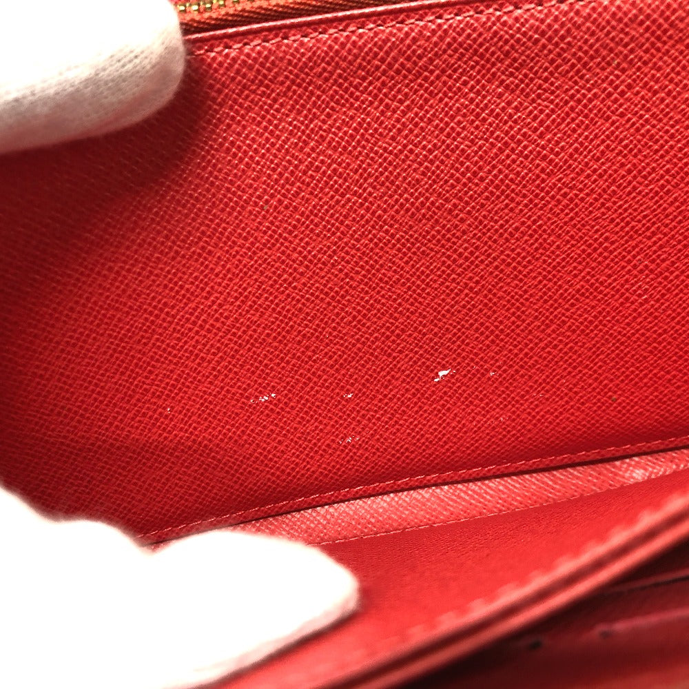 LOUIS VUITTON Long Wallet Purse M61364 Monogram canvas Brown / Red Monogram zippy wallet totem Women Used Authentic