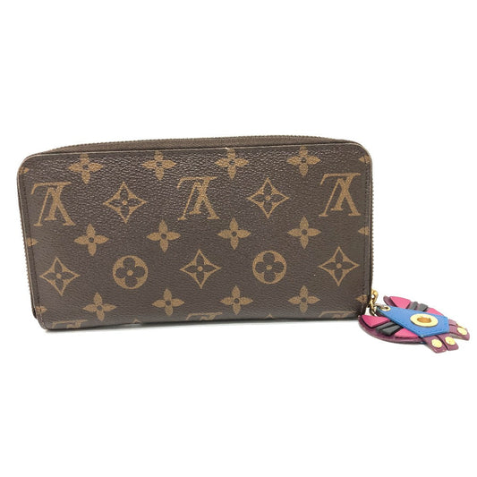 LOUIS VUITTON Long Wallet Purse M61364 Monogram canvas Brown / Red Monogram zippy wallet totem Women Used Authentic