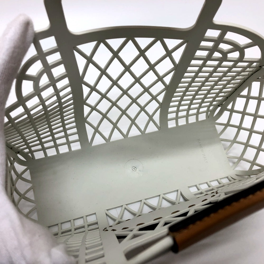 FENDI Handbag 8BH388 Rubber, Leather white Basket small