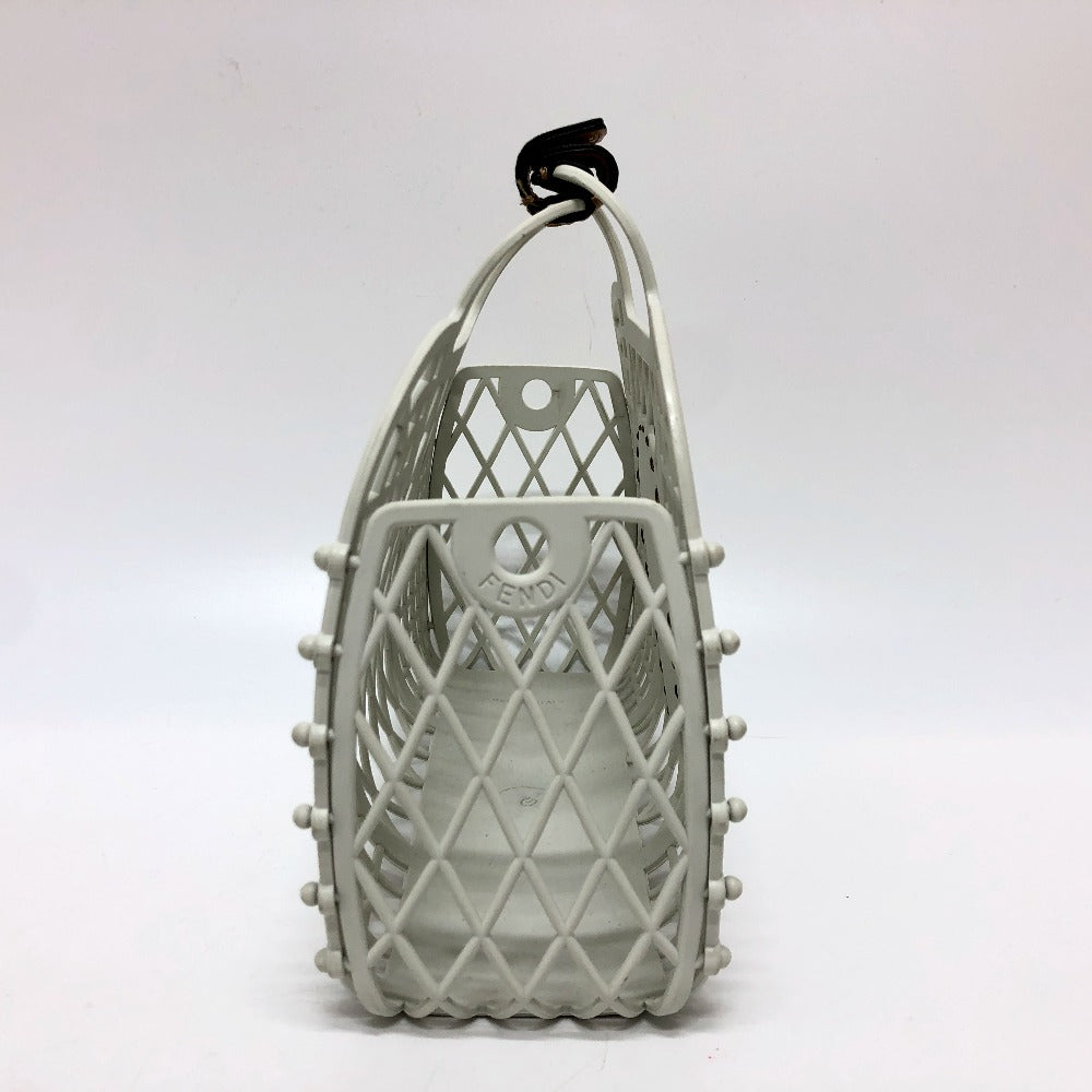 FENDI Handbag 8BH388 Rubber, Leather white Basket small