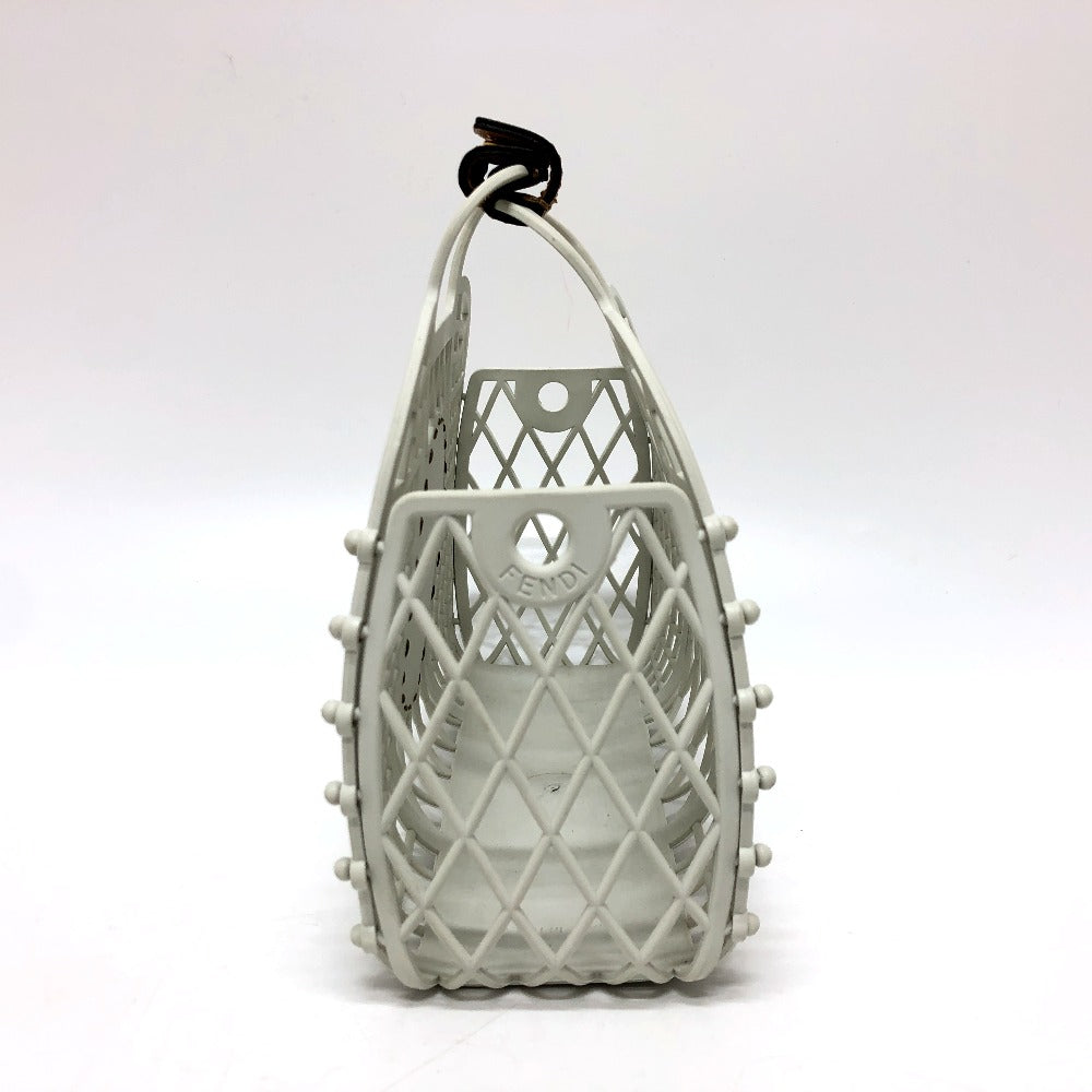 FENDI Handbag 8BH388 Rubber, Leather white Basket small