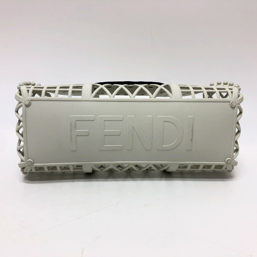 FENDI Handbag 8BH388 Rubber, Leather white Basket small