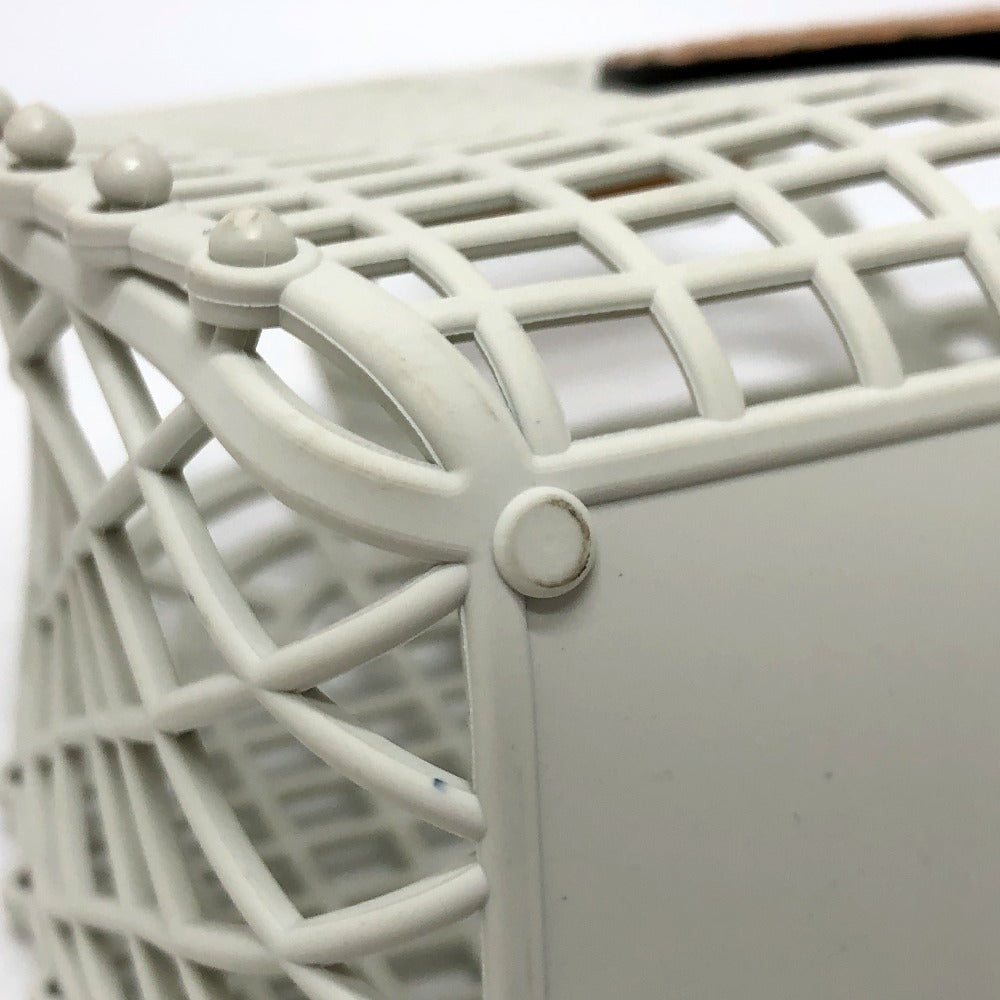 FENDI Handbag 8BH388 Rubber, Leather white Basket small