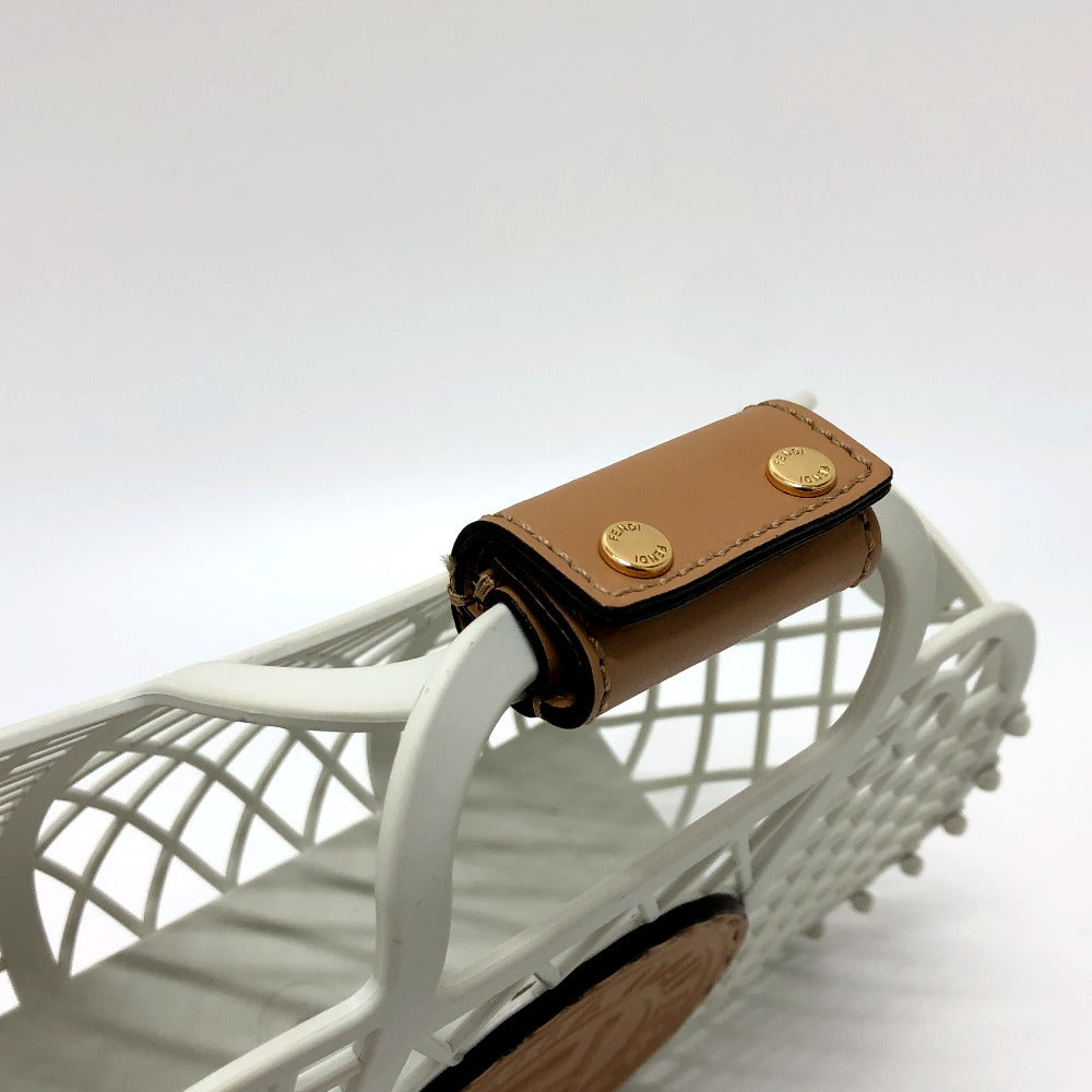 FENDI Handbag 8BH388 Rubber, Leather white Basket small