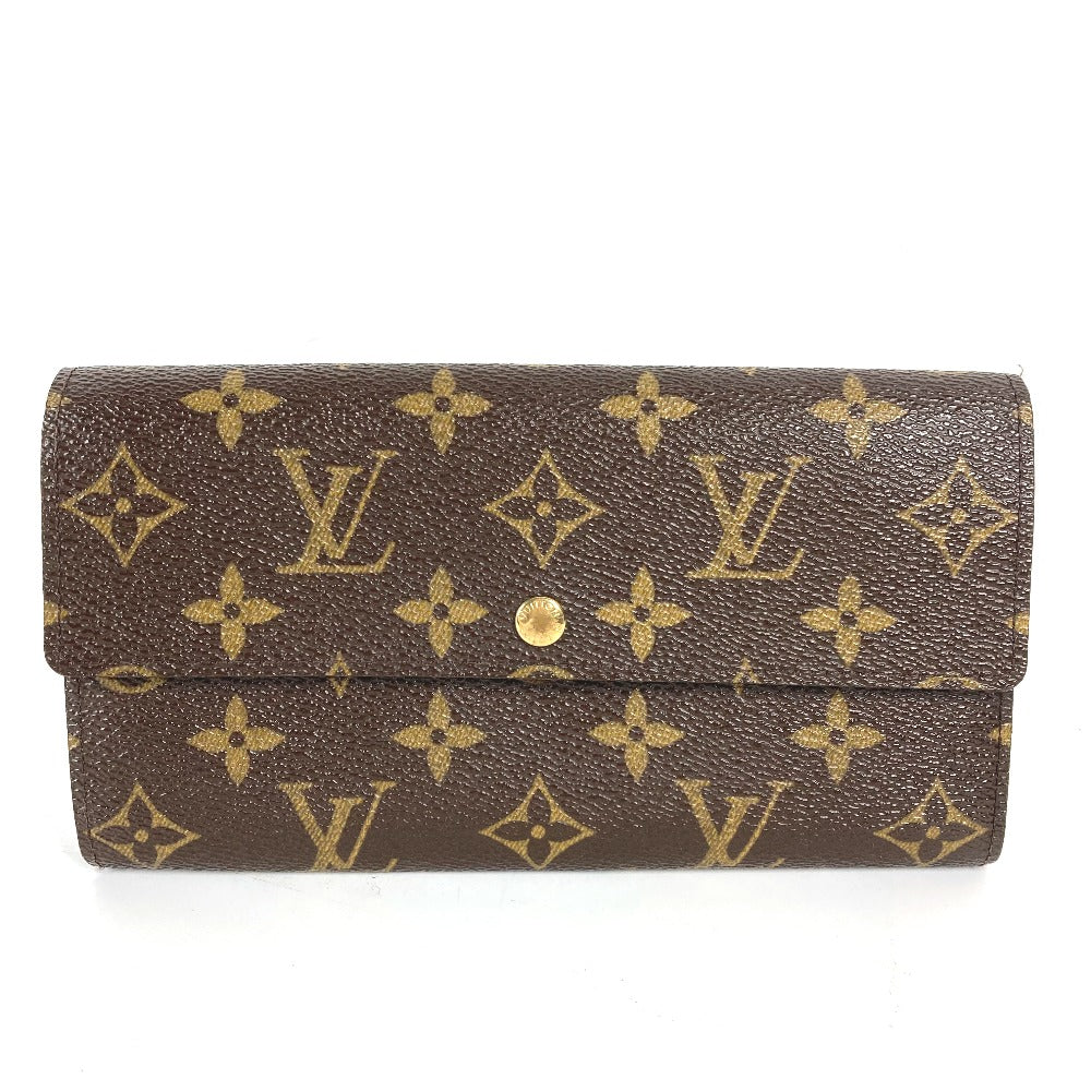 LOUIS VUITTON Long Wallet Purse M61726 Monogram canvas Brown Monogram Portomon Credit Women Used Authentic