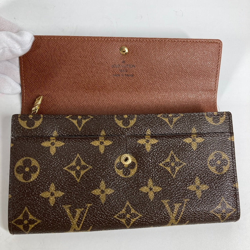 LOUIS VUITTON Long Wallet Purse M61726 Monogram canvas Brown Monogram Portomon Credit Women Used Authentic