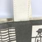 CHANEL Shoulder Bag canvas Gray x white Windows line Handbag Women Used Authentic