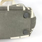 CHANEL Shoulder Bag canvas Gray x white Windows line Handbag Women Used Authentic