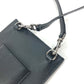 VALENTINO Shoulder Bag leather black Bag Crossbody Pochette logo Women Used Authentic
