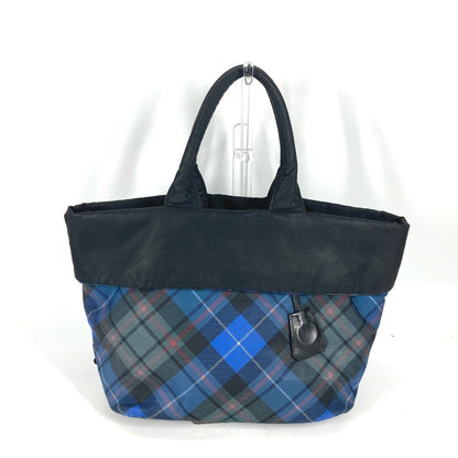 PRADA Shoulder Bag Nylon black check Bag Women Used Authentic