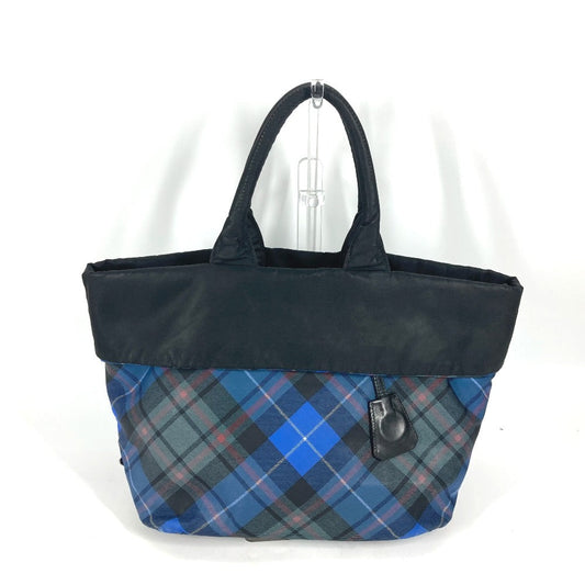 PRADA Shoulder Bag Nylon black check Bag Women Used Authentic